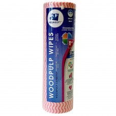 Серветки Aquasoft 25х30 (50 шт.) woodpulp сітка рожева хвиля рулон